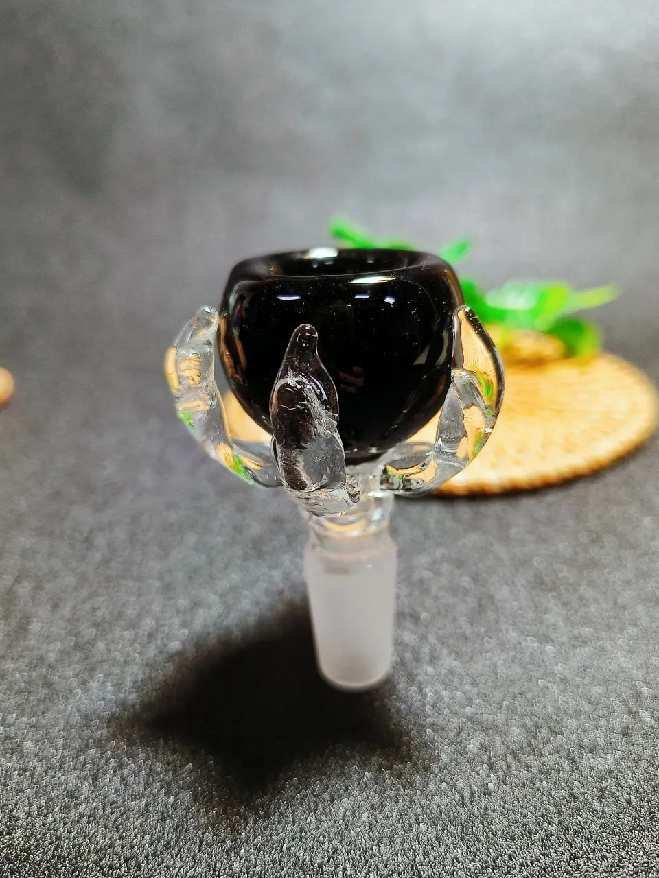 14mm Male Dragon Claw Black Borosilicate Glass Bowl