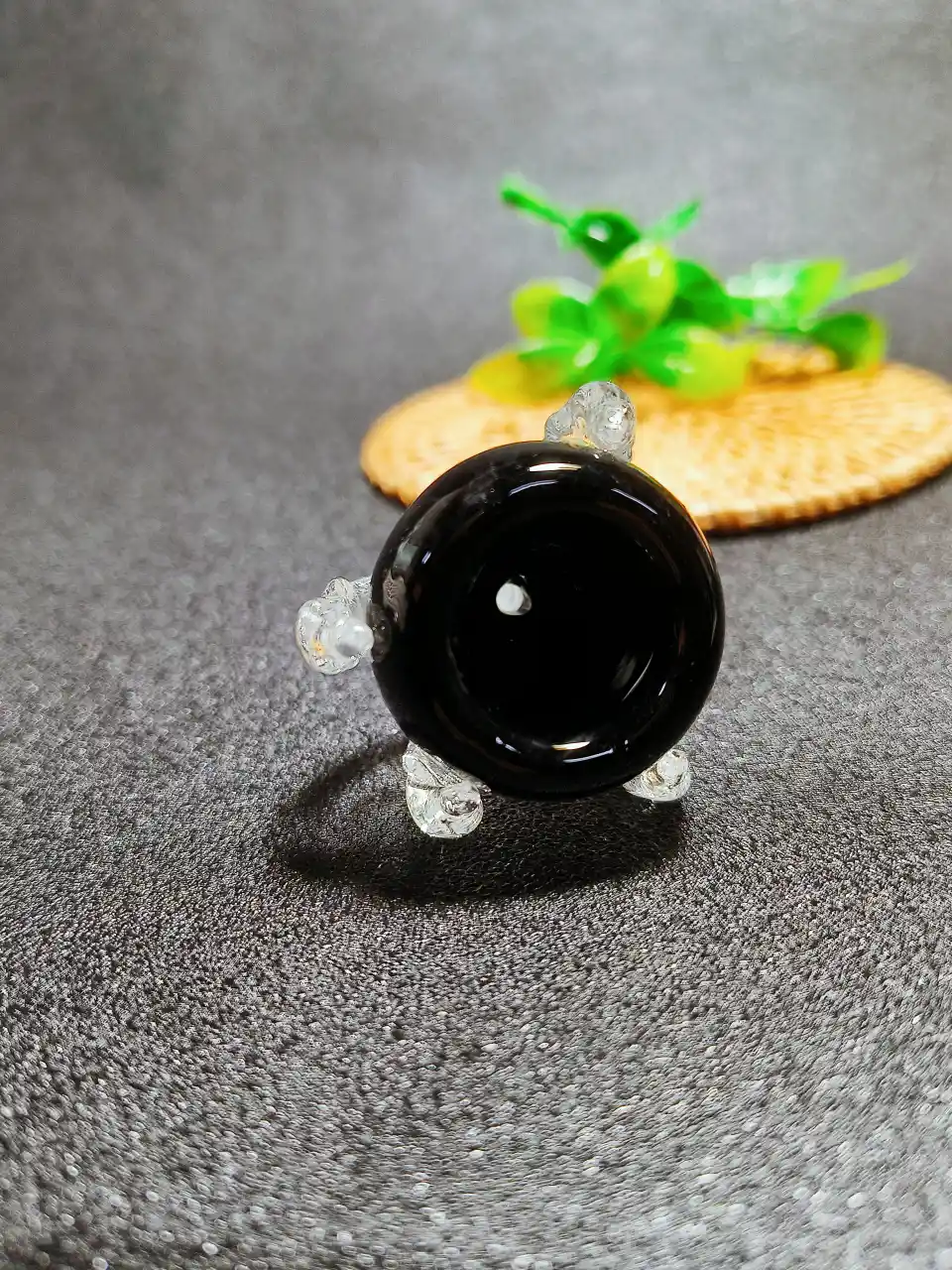 14mm Male Dragon Claw Black Borosilicate Glass Bowl - Image 3