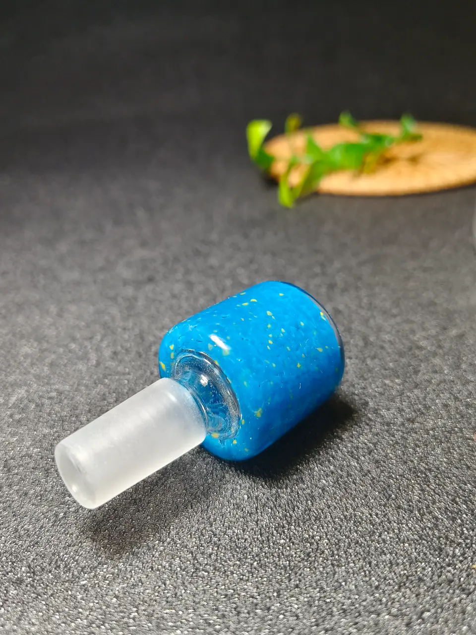 14mm Male Galaxy Blue Stardust Borosilicate Glass Bong Bowl - Image 2