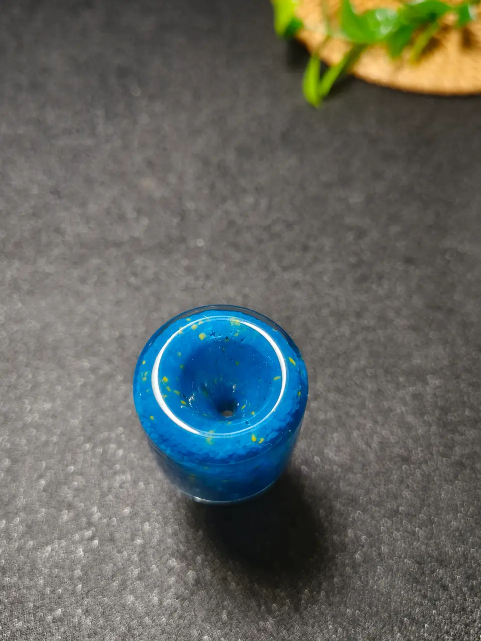 14mm Male Galaxy Blue Stardust Borosilicate Glass Bong Bowl - Image 3