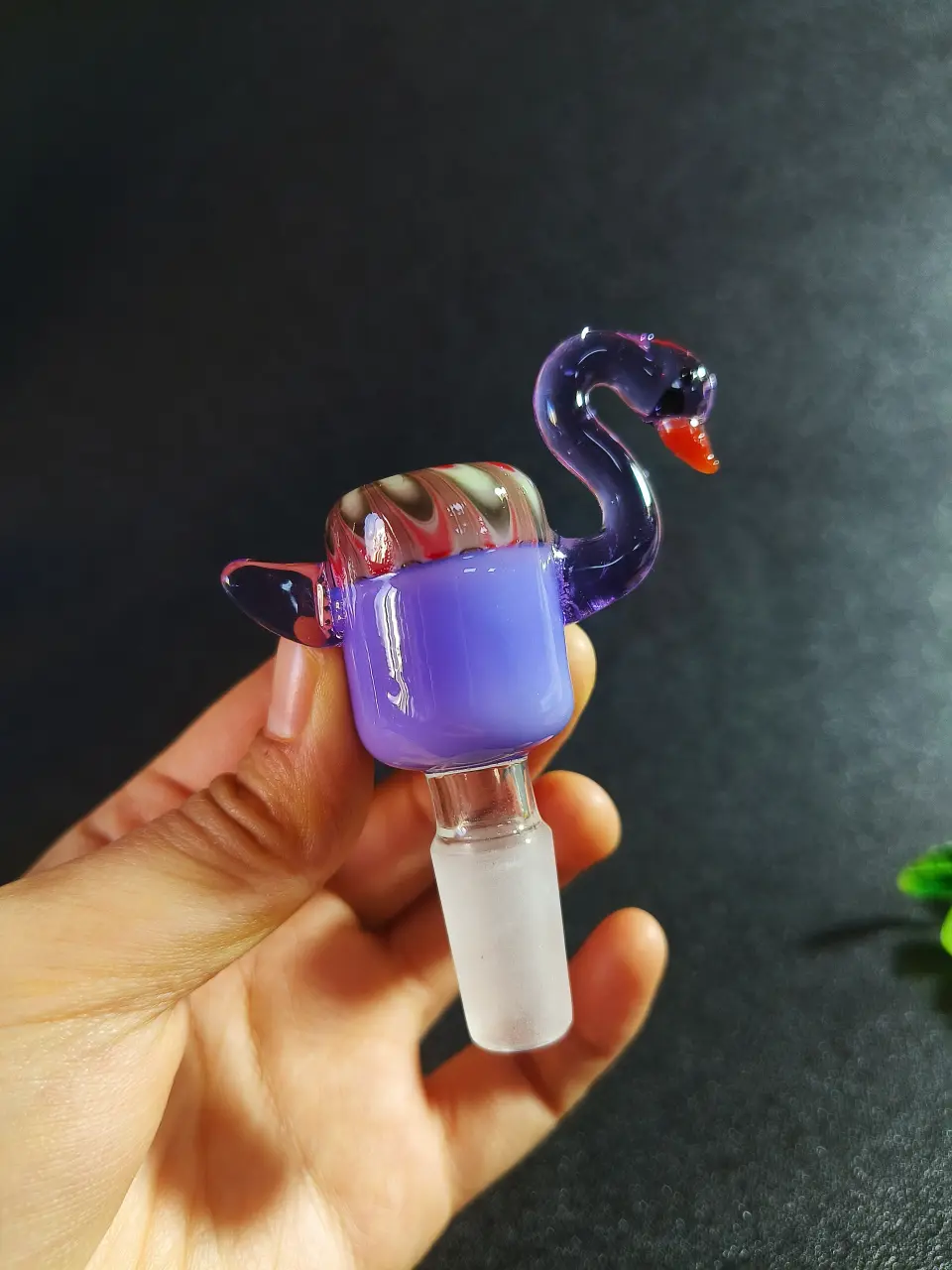 14mm Male Handmade Flamingo Borosilicate Glass Bong Bowl - Image 2