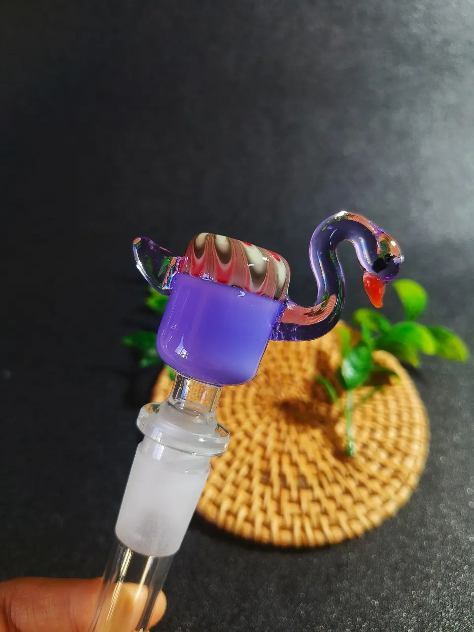 14mm Male Handmade Flamingo Borosilicate Glass Bong Bowl