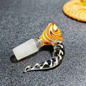 14mm Male Psychedelic Horn Borosilicate Glass Bong Bowl