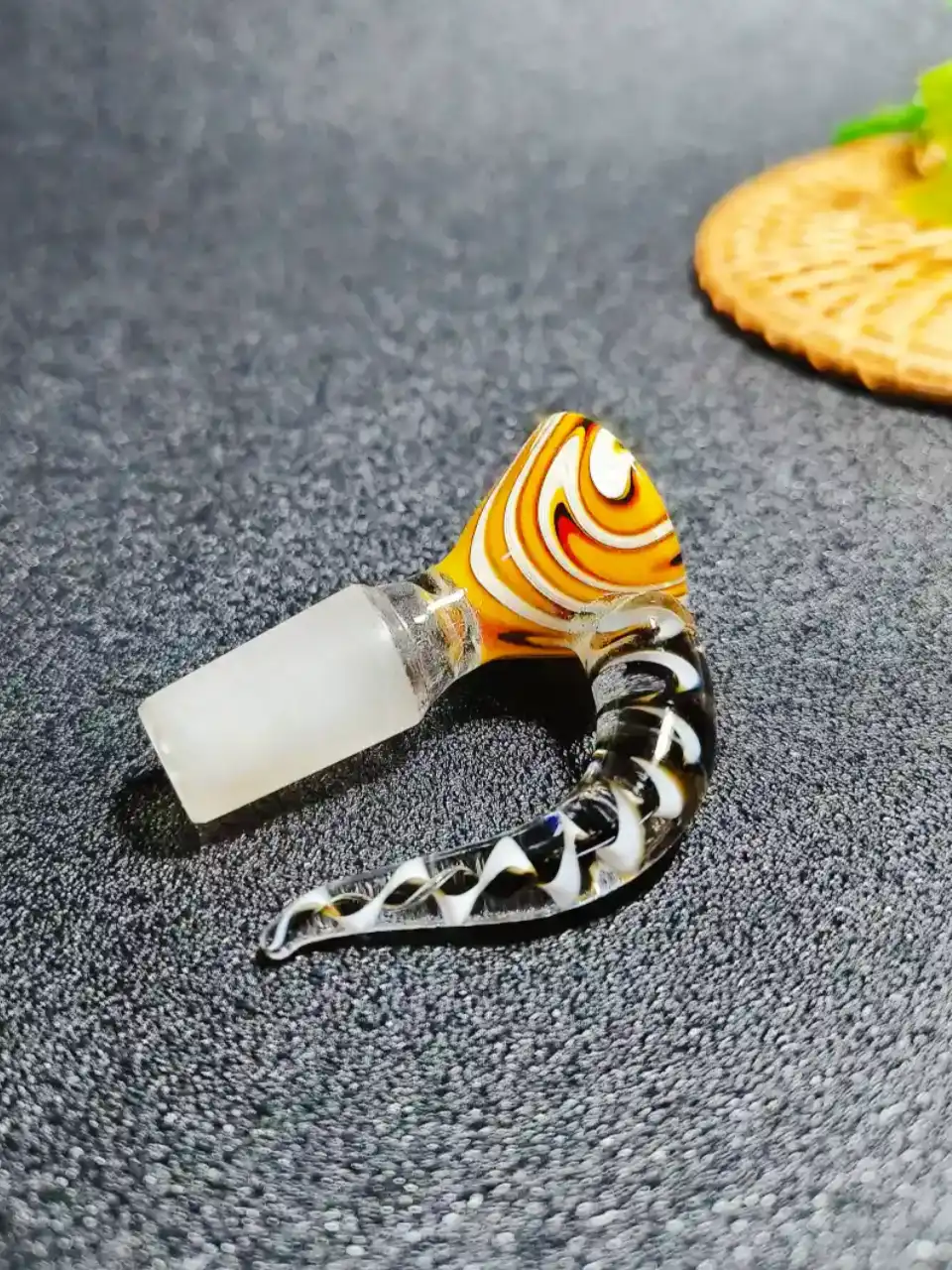 14mm Male Psychedelic Horn Borosilicate Glass Bong Bowl