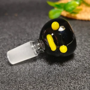 14mm Male Black Emoji Borosilicate Glass Bong Bowl