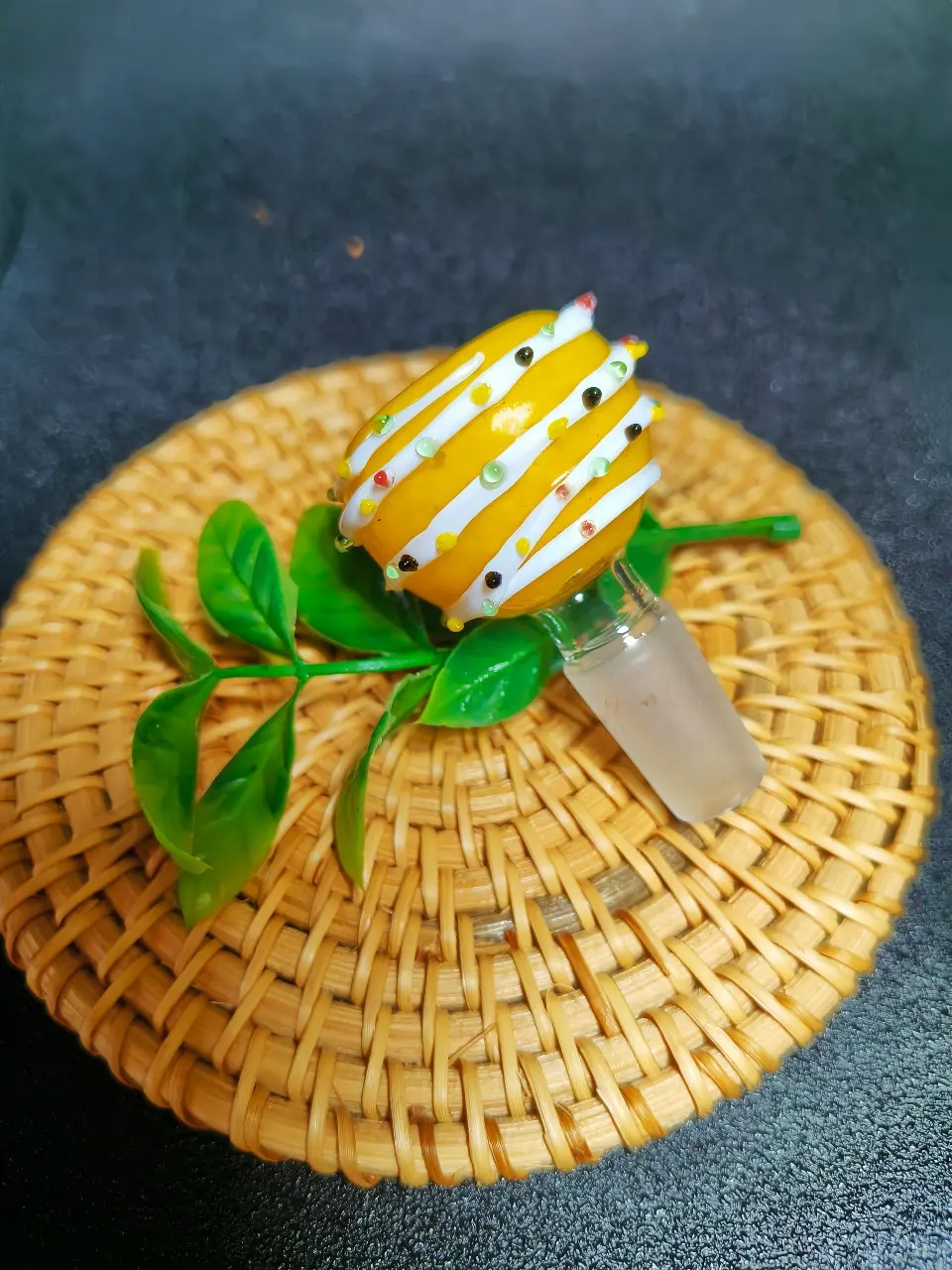 14mm Male Yellow Dessert Cake Borosilicate Glass Bong Bowl - Image 4
