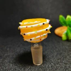 14mm Male Yellow Dessert Cake Borosilicate Glass Bong Bowl