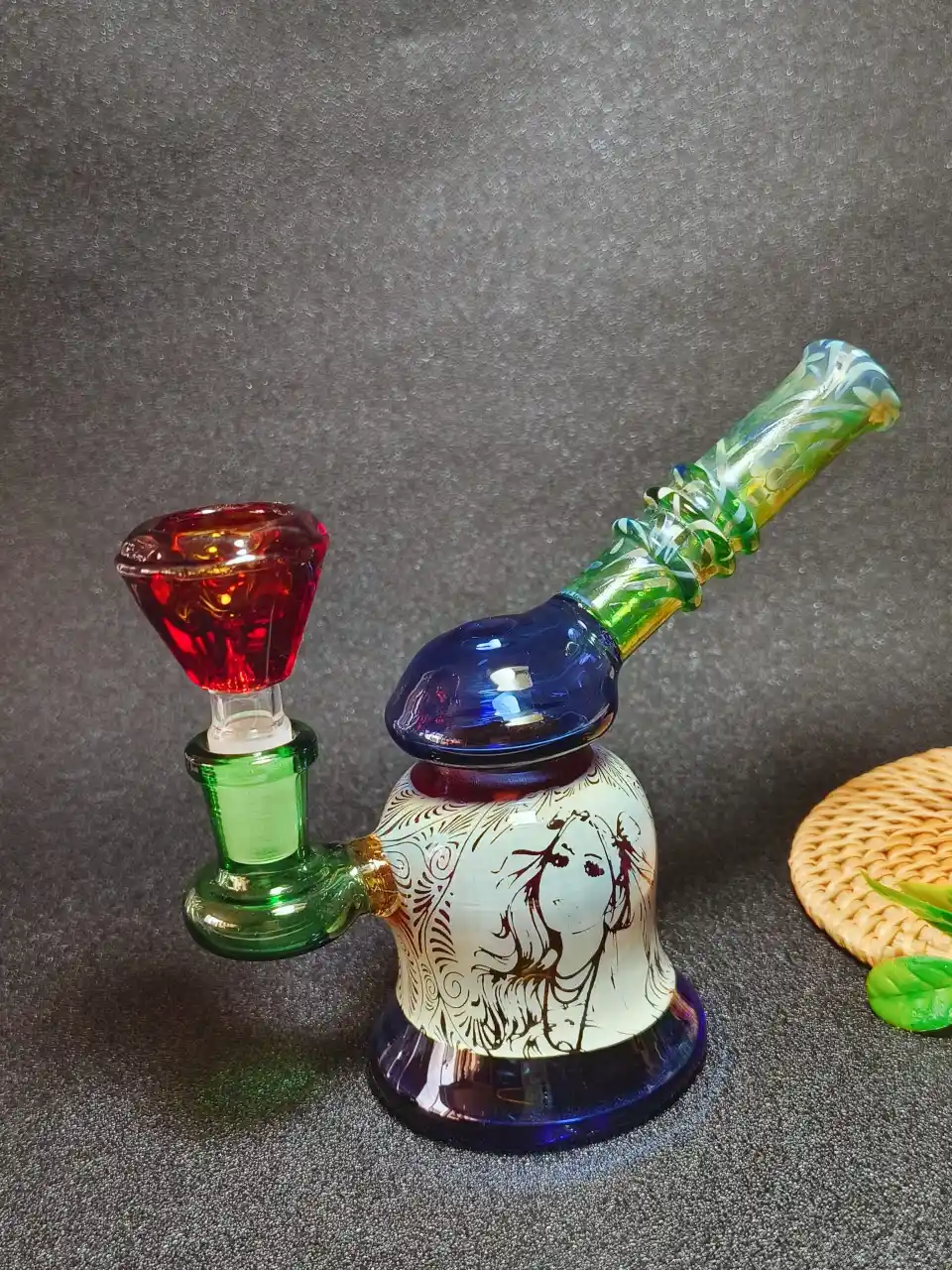 14mm Male Diamond-Cut Borosilicate Glass Bong Bowl - Image 6