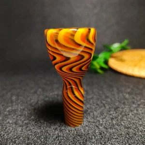 14mm Male Orange Yellow Black Wig Wag Glass Bong Bowl