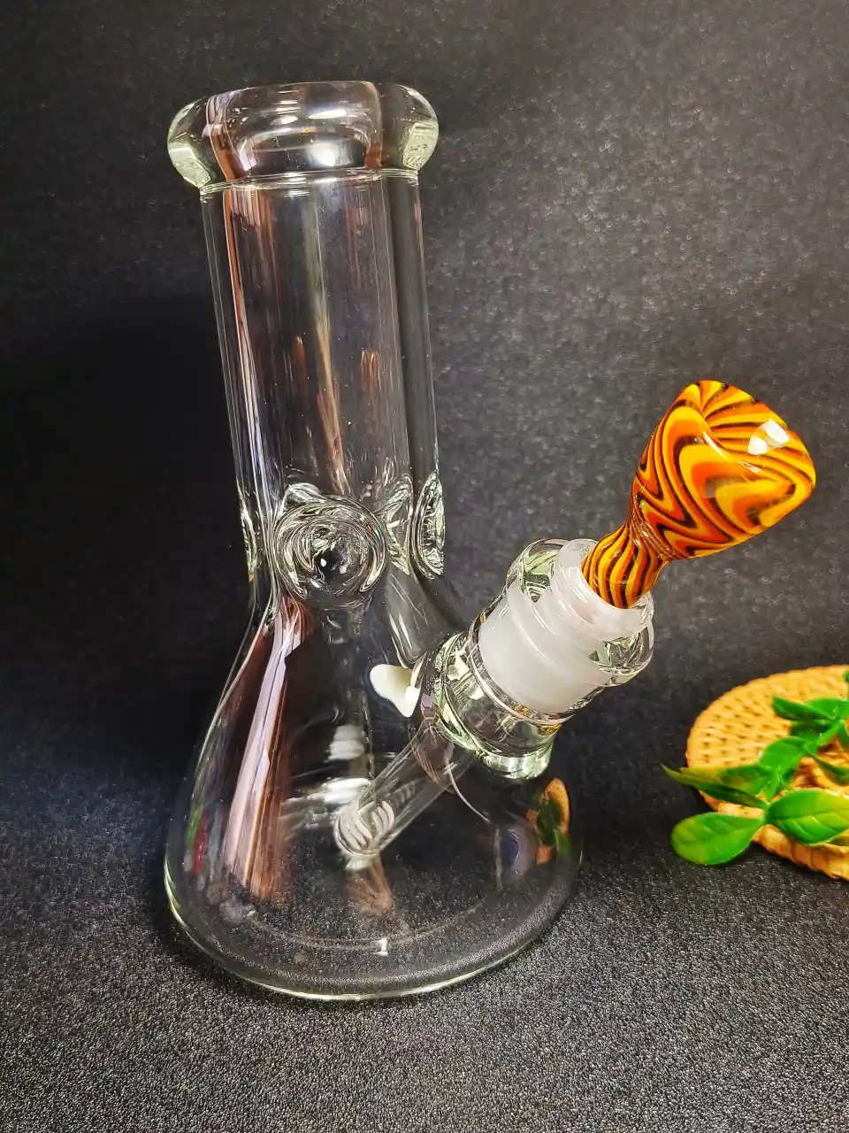 14mm Male Orange Yellow Black Wig Wag Glass Bong Bowl - Image 5