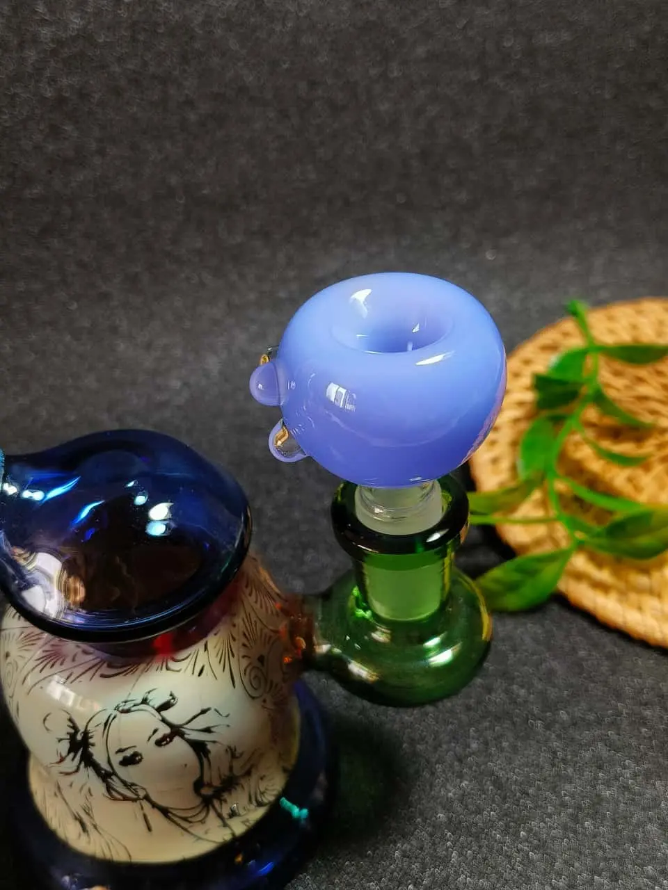 14mm Male Colorful Borosilicate Glass Bong Bowl - Image 3