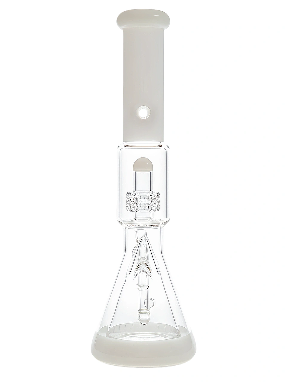 16 Inch Glacier White Triple Perc Beaker Bong - Image 2