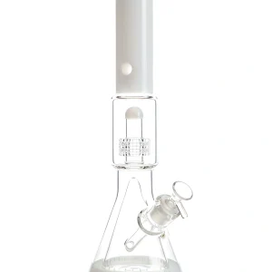 16 Inch Glacier White Triple Perc Beaker Bong
