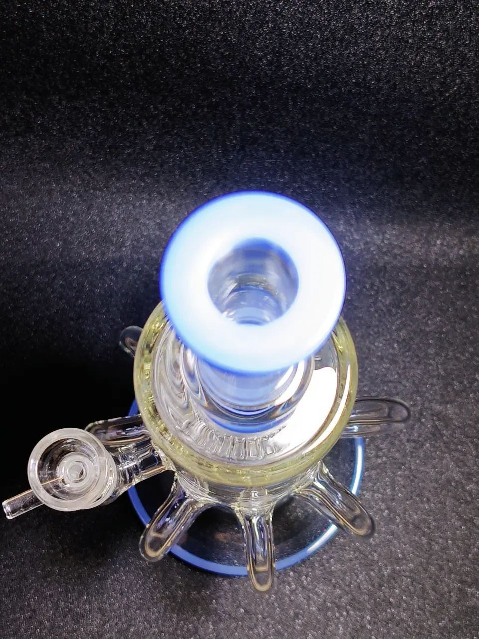 15 Inch Triple Perc Tornado Recycler Glass Bong - Sky Blue - Image 9