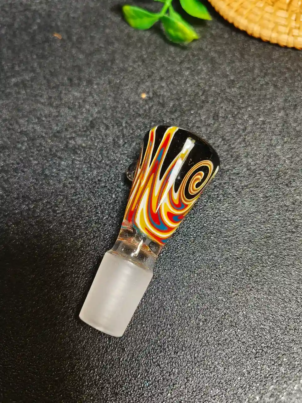 18mm Male Flame Wig Wag Deep Glass Bong Bowl - Image 3