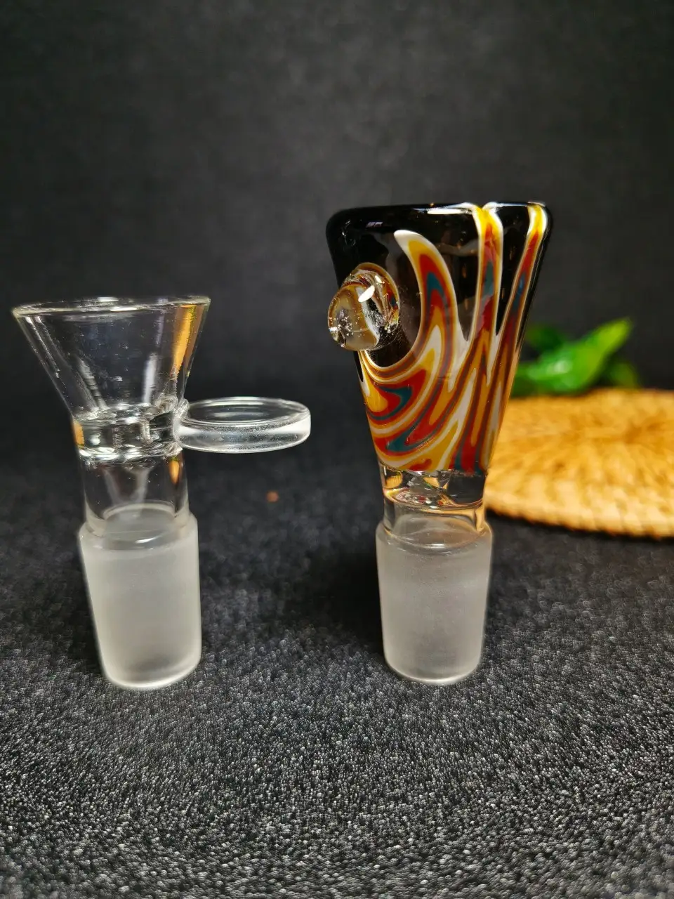 18mm Male Flame Wig Wag Deep Glass Bong Bowl - Image 4