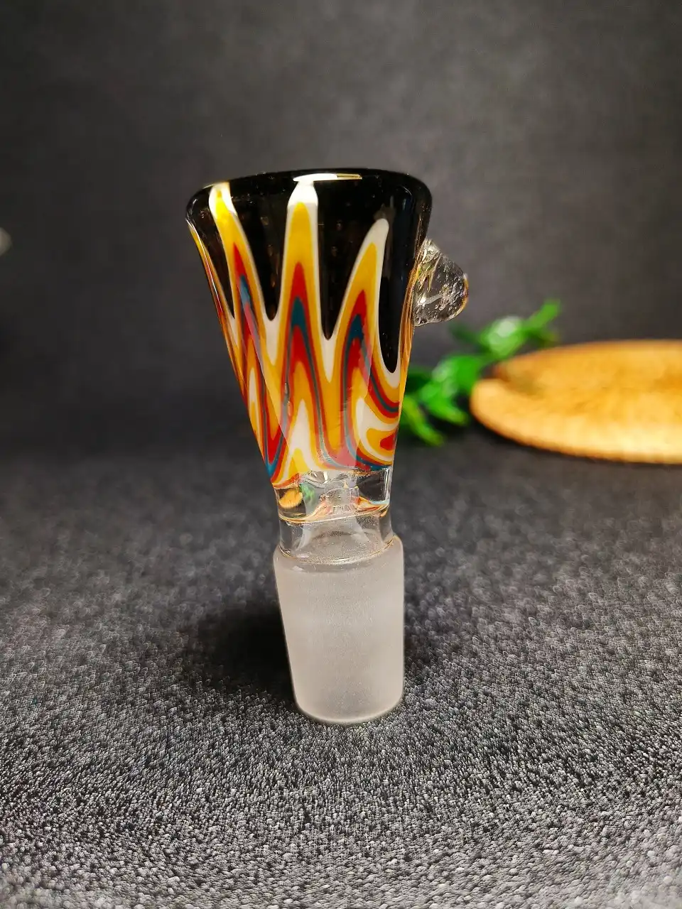 18mm Male Flame Wig Wag Deep Glass Bong Bowl