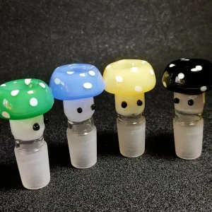 18mm Male Polka Dot Mushroom Borosilicate Glass Bong Bowl