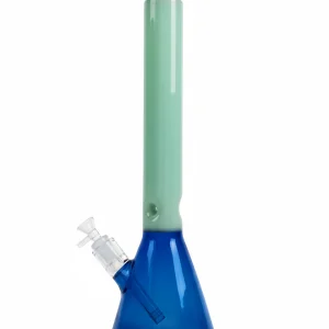 19-Inch 7mm Blue and Mint Beaker Glass Bong