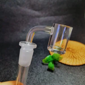 25mm Flat Top Quartz Banger, 14mm Male 90° Clear Joint, 2mm Wall