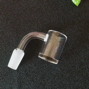 25mm Clear Flat Top Quartz Banger, 14mm Male 90° with 2mm Walls