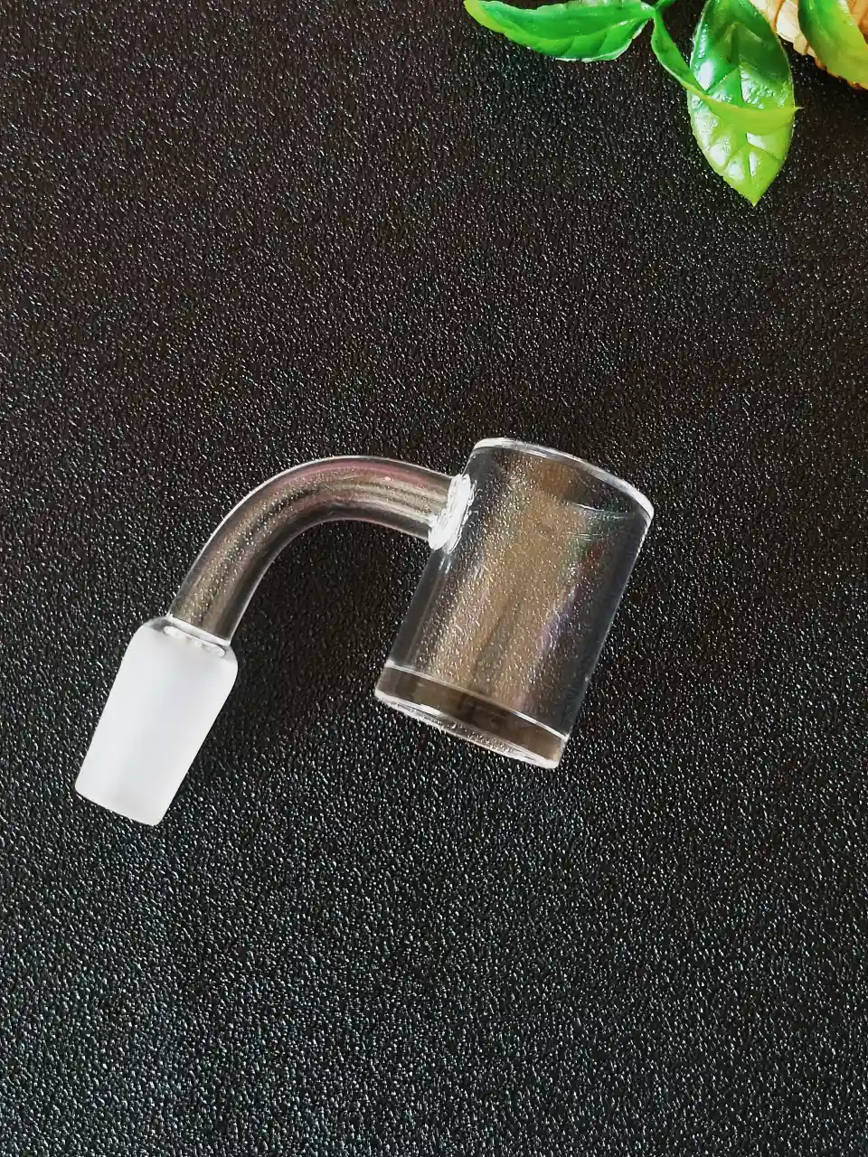 25mm Clear Flat Top Quartz Banger, 14mm Male 90° with 2mm Walls