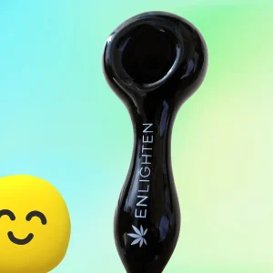 4-Inch Black Borosilicate Glass Spoon Pipe