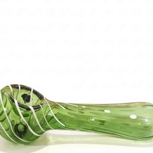4-Inch Green Spiral Borosilicate Glass Spoon Hand Pipe
