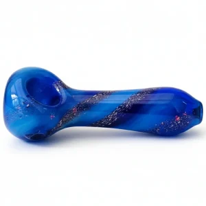 4-Inch Deep Space Galaxy Spiral Blue Borosilicate Glass Spoon Pipe