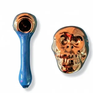 5.3″ Rose Gold Skull Metal Riot Spoon Hand Pipe