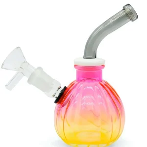 5-Inch Iridescent Gradient Pumpkin Borosilicate Glass Bubbler