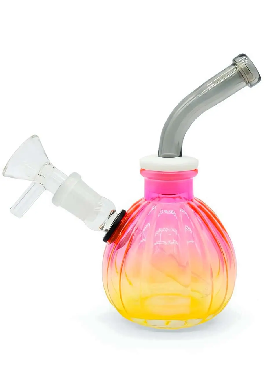 5-Inch Iridescent Gradient Pumpkin Borosilicate Glass Bubbler