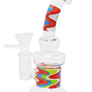 5 Inch Psychedelic Wave Borosilicate Glass Bubbler