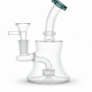 6-Inch Clear Borosilicate Glass Bong Rig with Disc Showerhead Perc