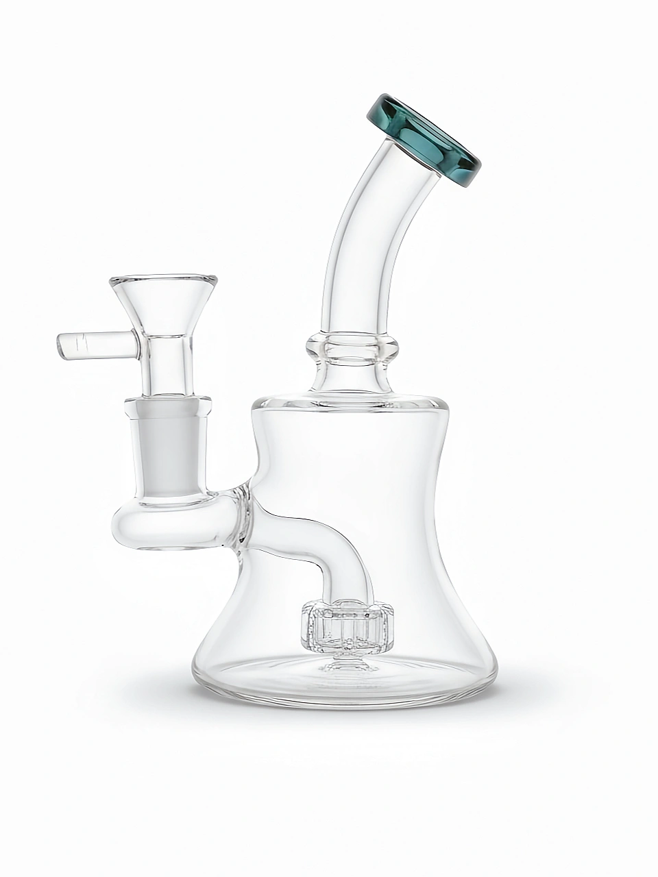 6-Inch Clear Borosilicate Glass Bong Rig with Disc Showerhead Perc