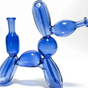 6 Inch Sapphire Blue Balloon Dog Borosilicate Glass Bong