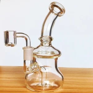 7.5 Inch Clear Borosilicate Glass Mini Dab Rig with Quartz Banger
