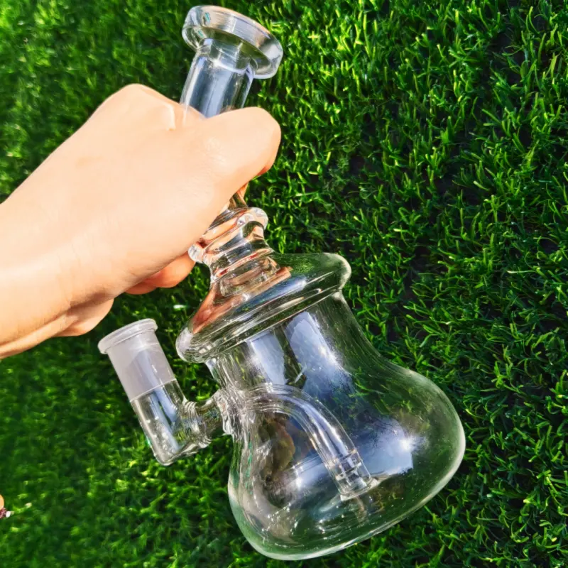 7.5 Inch Clear Borosilicate Glass Mini Dab Rig with Quartz Banger - Image 2