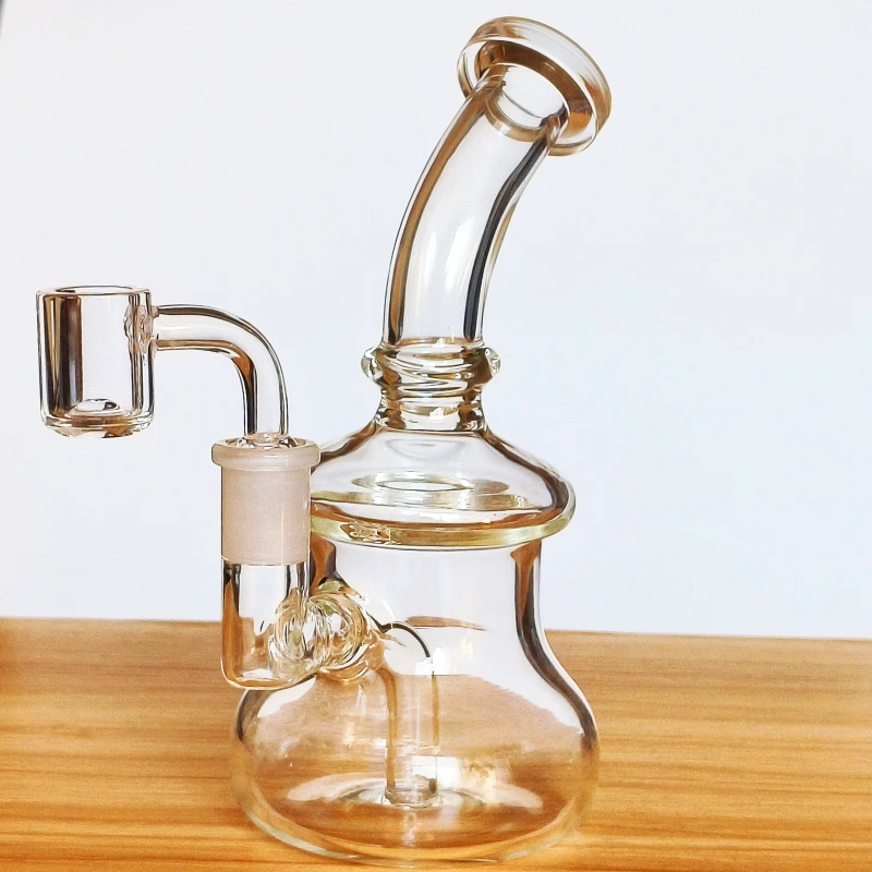 7.5 Inch Clear Borosilicate Glass Mini Dab Rig with Quartz Banger