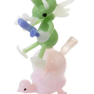 7 Inch Elf and Turtle Fairy Tale Borosilicate Glass Bong