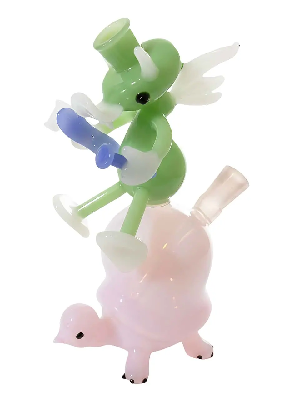 7 Inch Elf and Turtle Fairy Tale Borosilicate Glass Bong