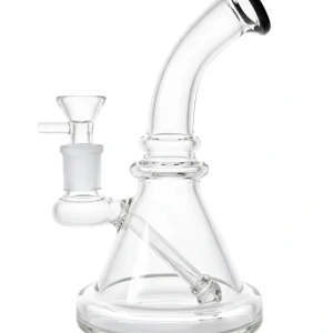 7 Inch Minimalist Black Accent Beaker Glass Bong