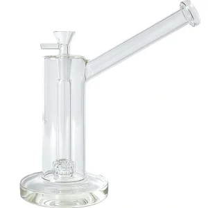 8.5-Inch Clear Borosilicate Glass Straight Tube Bong with Matrix Perc