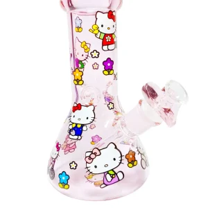 8-Inch 5mm Light Pink Hello Kitty Beaker Bong