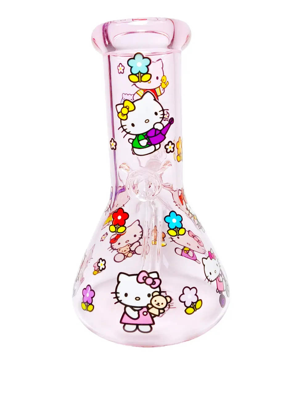 8-Inch 5mm Light Pink Hello Kitty Beaker Bong - Image 2