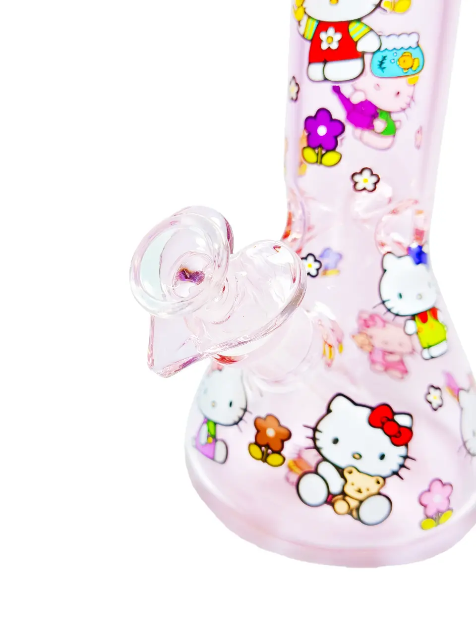 8-Inch 5mm Light Pink Hello Kitty Beaker Bong - Image 6