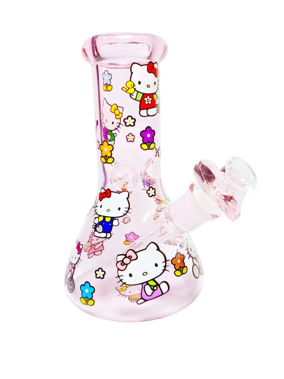 8-Inch 5mm Light Pink Hello Kitty Beaker Bong