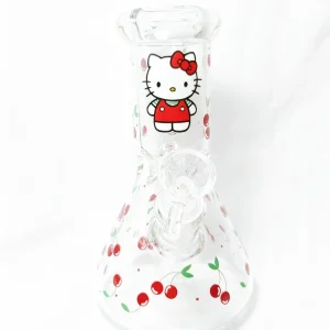8-Inch 5mm Hello Kitty Cherry Beaker Glass Bong