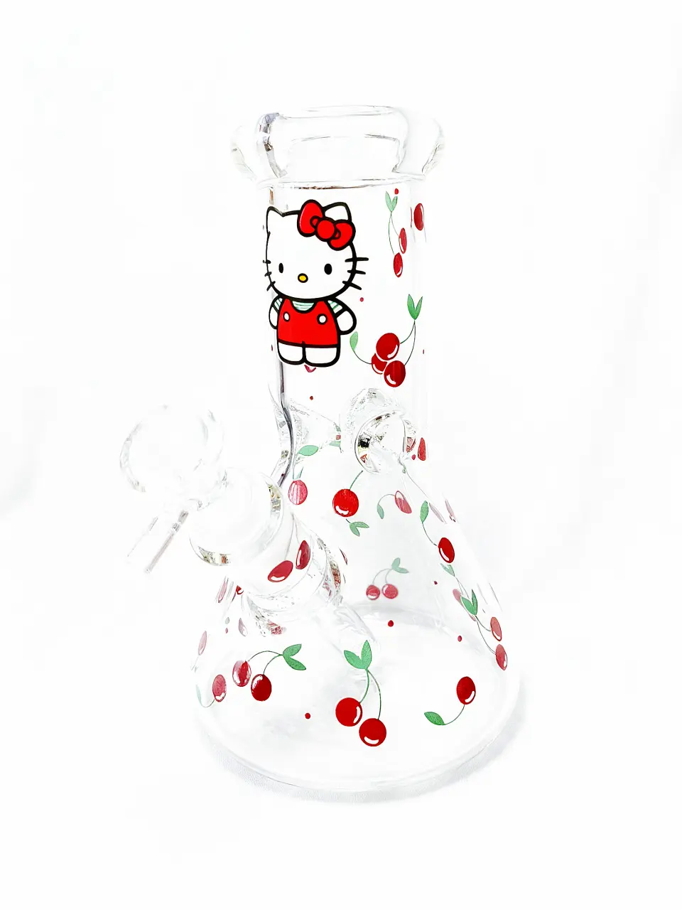 8-Inch 5mm Hello Kitty Cherry Beaker Glass Bong - Image 2