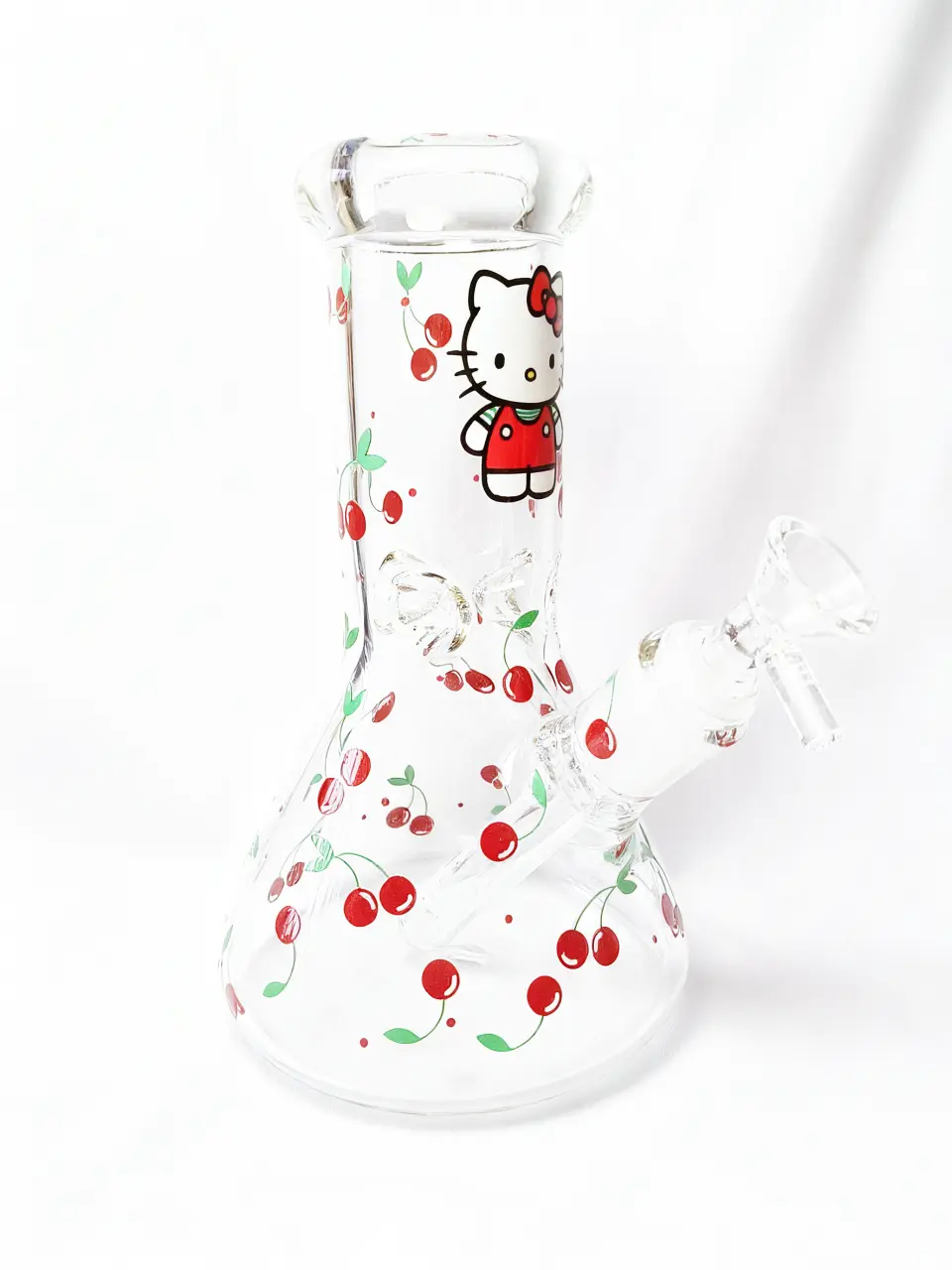 8-Inch 5mm Hello Kitty Cherry Beaker Glass Bong - Image 3
